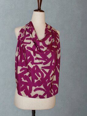 Lavender Brown Magenta Abstract Print Cowl Neck Halter Top Size X-Small